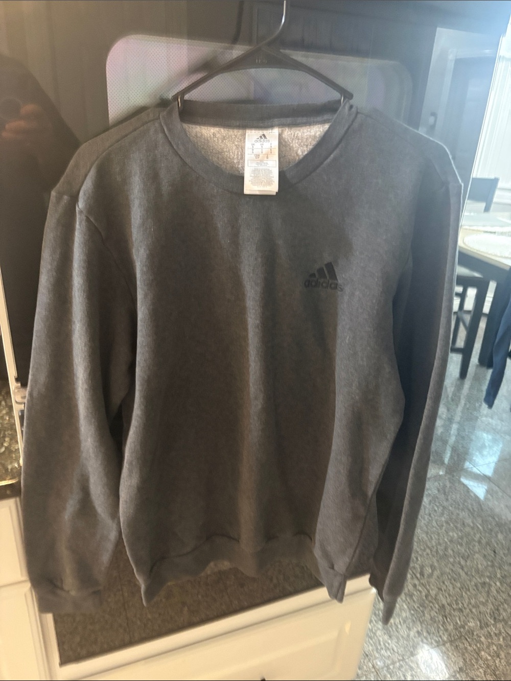 Adidas Charcoal Gray Crewneck Sweatshirt with Black Logo